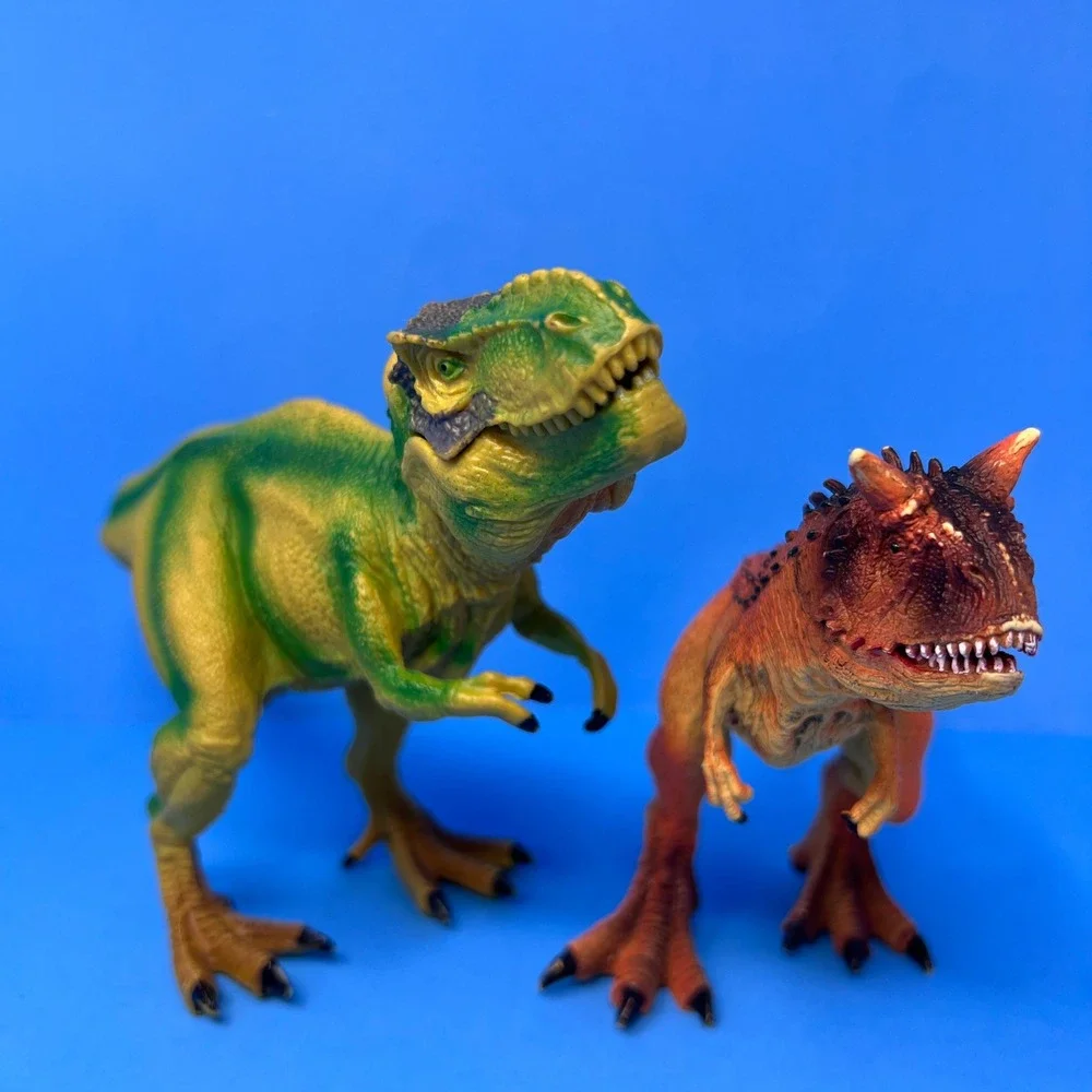 Unbranded Dinosaur Toy Figure Set 8 to 10 Inch Green Orange T Rex Carnotaurus‎